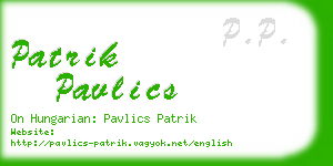 patrik pavlics business card